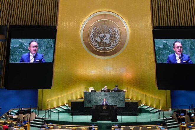 Xavier Espot posa l’accent en la lluita contra el canvi climàtic en la intervenció en l’assemblea de l’ONU