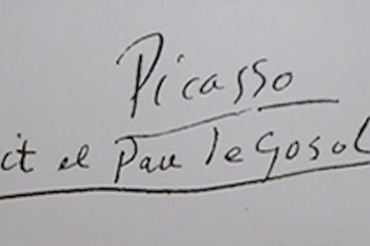 Picasso signa com a Pau de Gósol una carta a Enric Casanovas.
