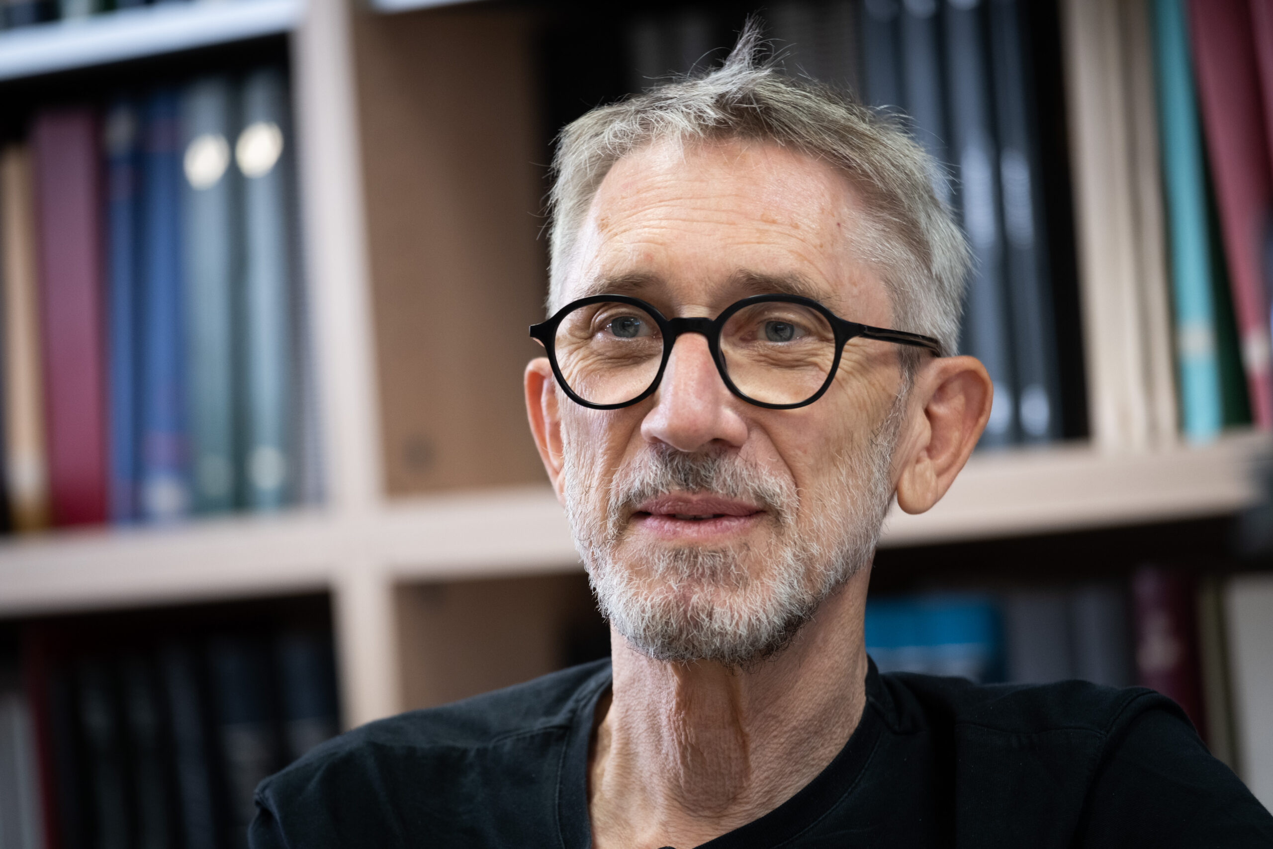 Agustí Colomines, dimecres a la Universitat de Barcelona. (Foto: Adiva Koenigsberg)