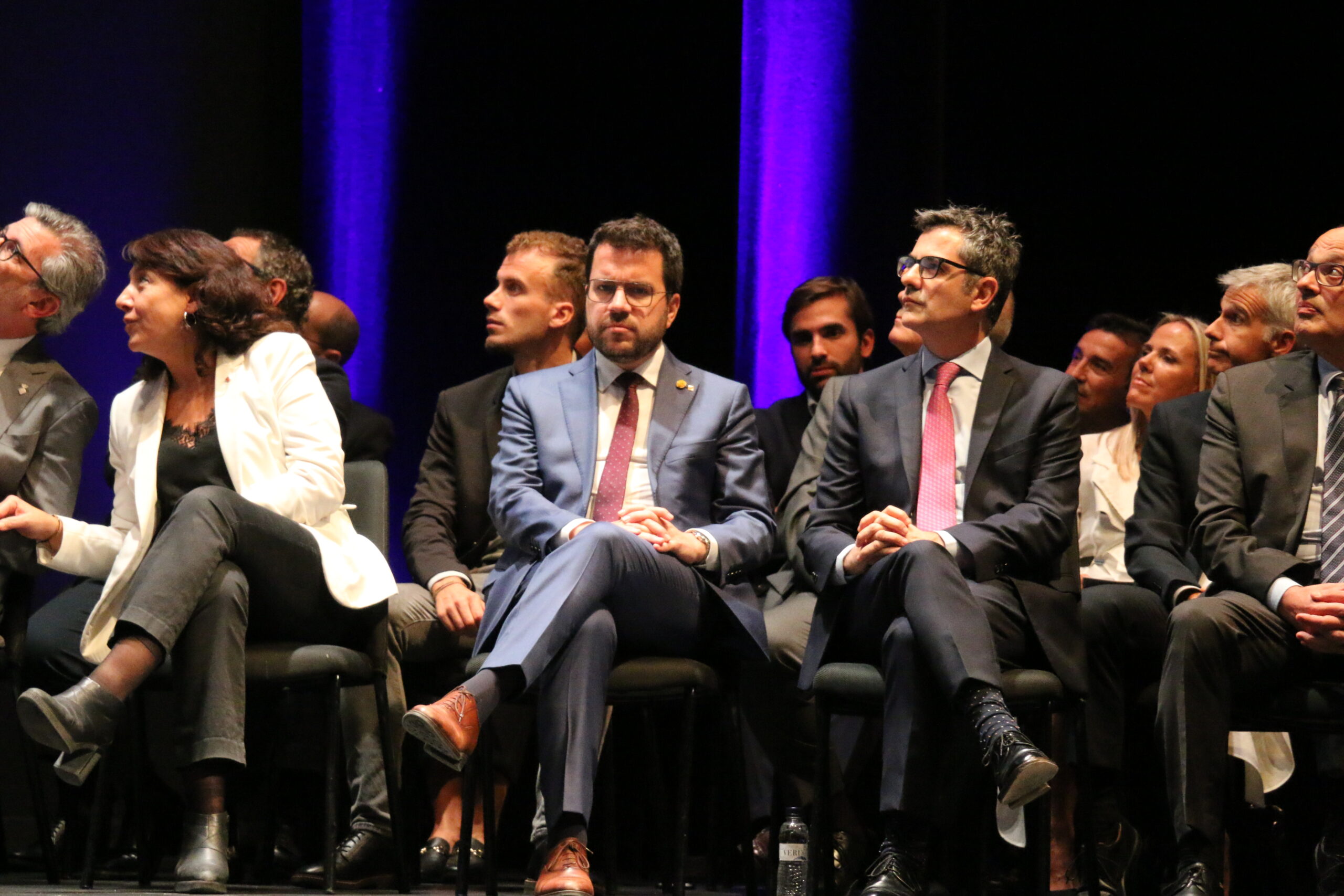 El president de la Generalitat, Pere Aragonès, en un moment de la Nit de l'Empres de la CECOT (fotografia: Pol Baraza).