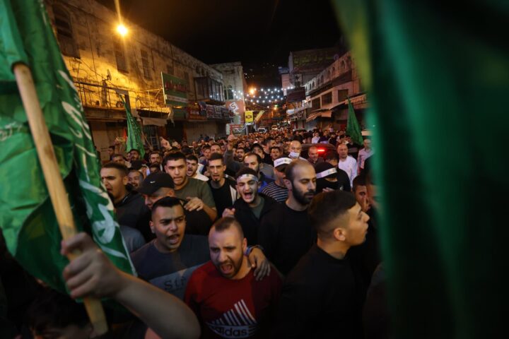 Manifestants a Ramal·lah. (Fotografia d'Alaa Badarneh)