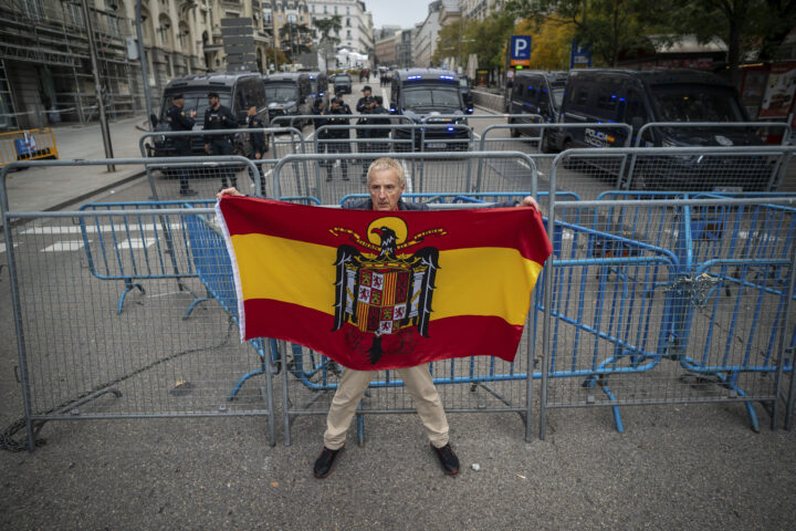 Un franquista, aquest dimarts a Madrid.