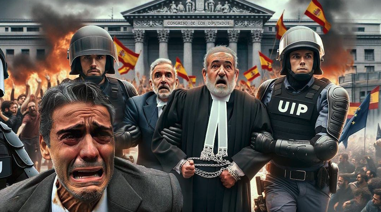 Cartell distribuït per l'ultra Alvise Pérez que anima a protestar contra la investidura de Pedro Sánchez