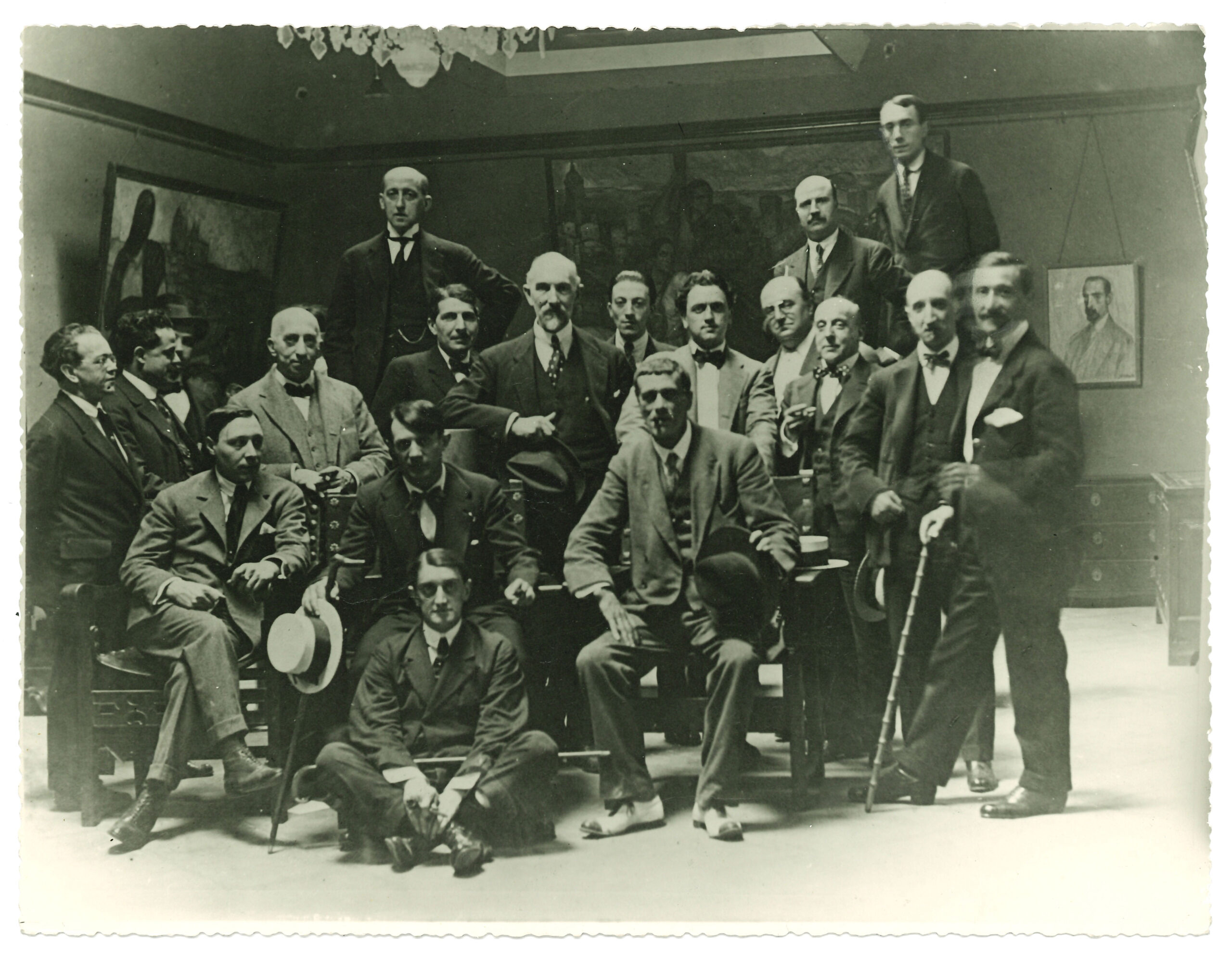 Picasso al banquet celebrat en honor seu a les Galeries Laietanes, a Barcelona, l'any 1917 (fotografia: Fundació Palau).