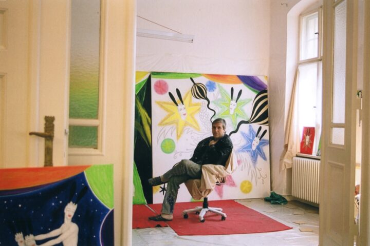 Josep Uclés al seu taller de Berlín (fotografia: Galeria Josep Uclés)