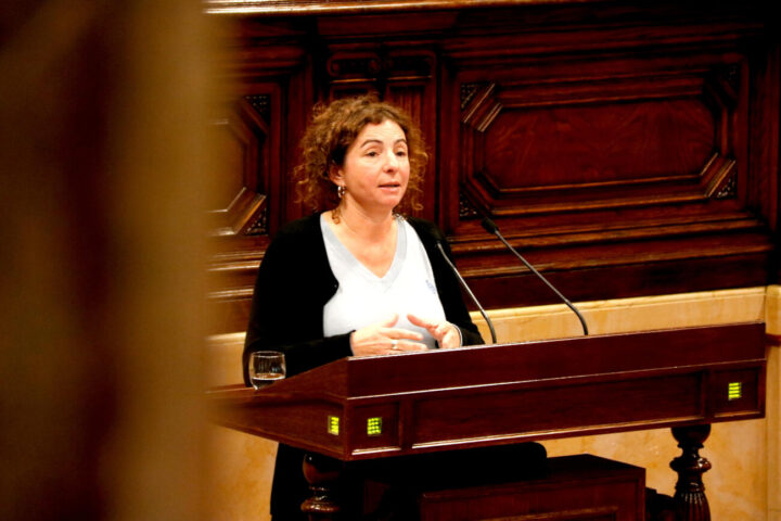 La diputada de la CUP, Montserrat Vinyet, defensant la proposta (fotografia: ACN / Arnau Martínez).