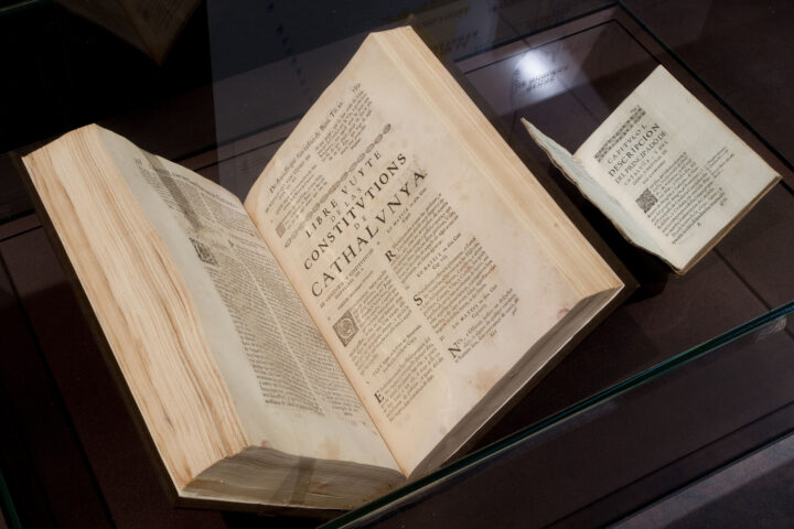 Un exemplar de les 'Constitucions de Catalunya', que es pot veure al Museu d'Història de Catalunya.