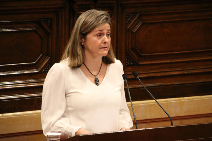 La síndica de l'Aran, Maria Vergés, al parlament (fotografia: Francesc Voltas / ACN).