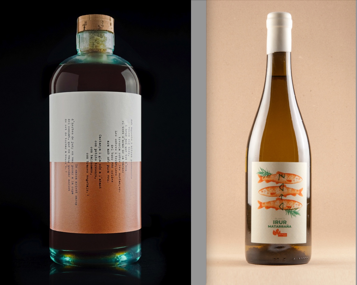 La ratafia d'aram i el vi Irur, del celler Ficaria que elabora al Matarranya.