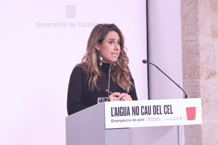 La portaveu del govern, Patrícia Plaja, durant la conferència de premsa d'avui (fotografia: ACN / Nico Tomás).