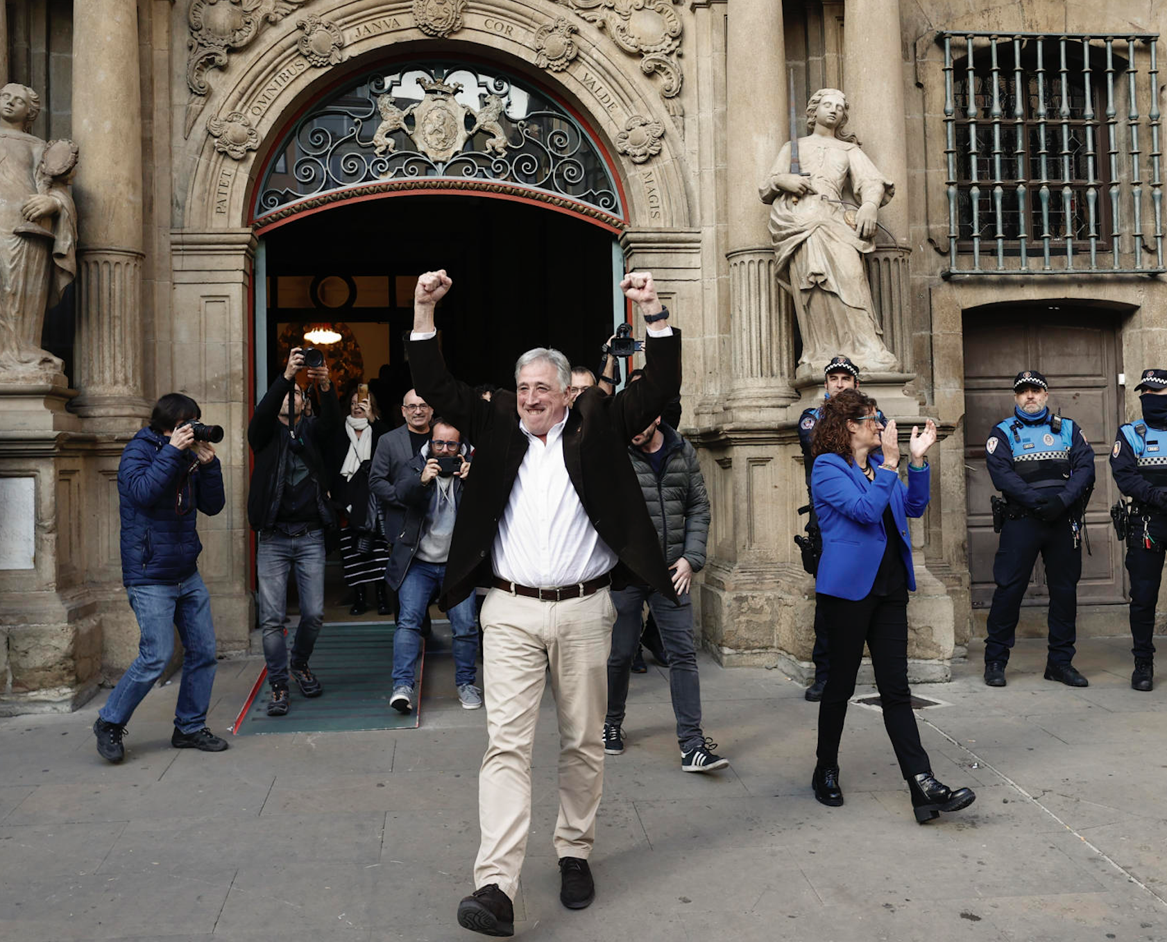 Joseba Asiron, després de ser proclamat batlle. (Fotografia: Agència EFE)