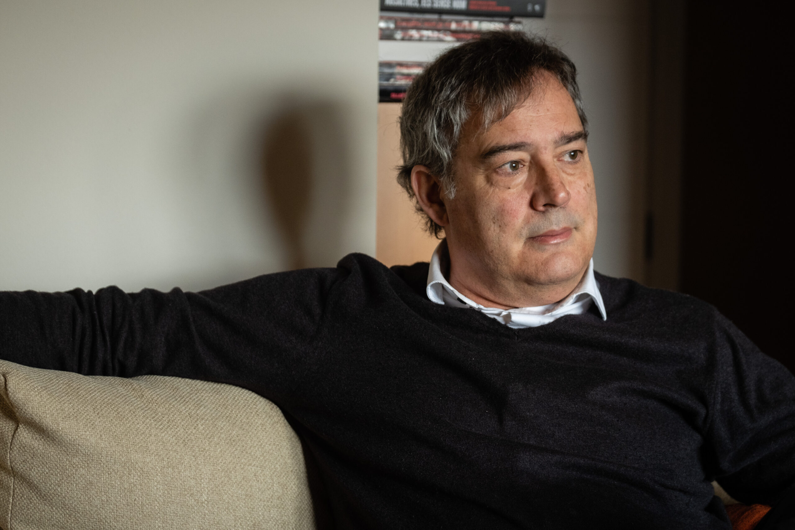 Xavier Diez, ahir a casa seva, a Girona (fotografia: Adiva Koenigsberg).