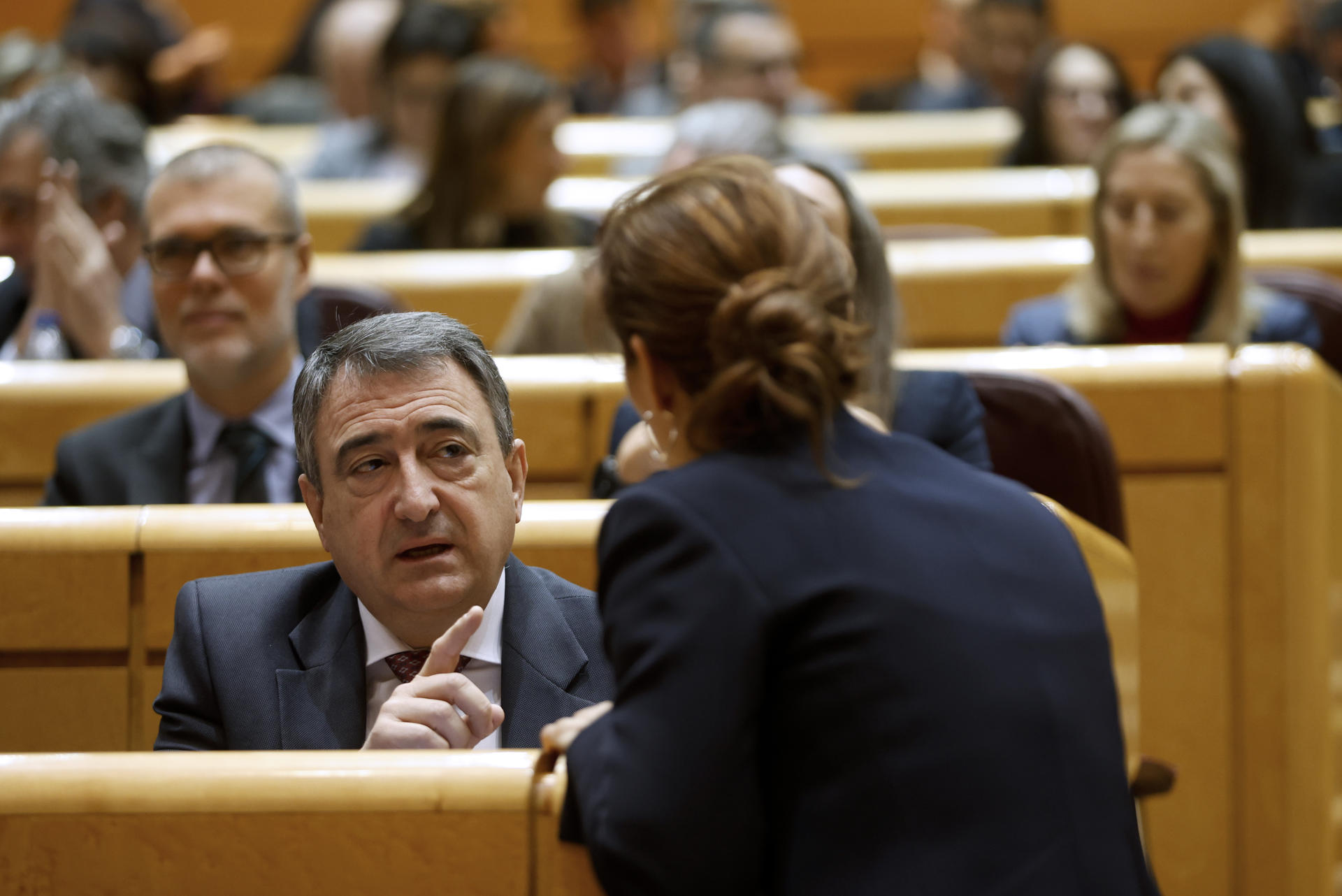 Aitor Esteban, portaveu del PNB, durant el darrer ple del congrés espanyol. (Fotografia: EFE/Mariscal)