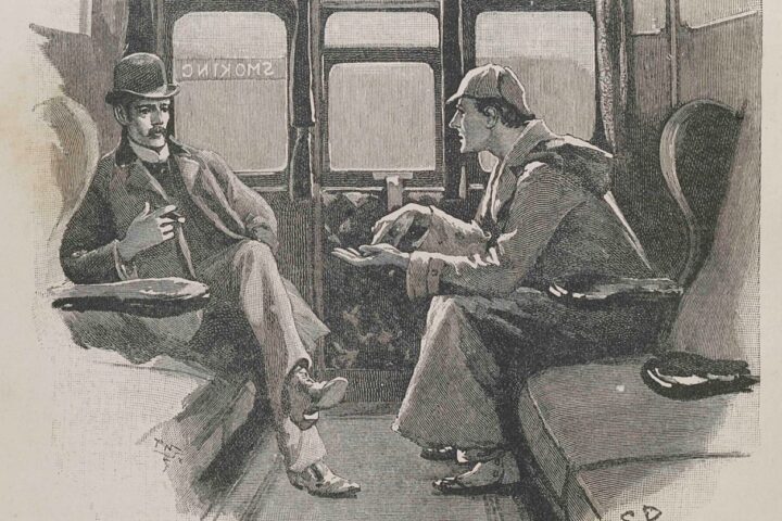 Un dels gravats de les publicacions originals de les aventures de Sherlock Holmes.