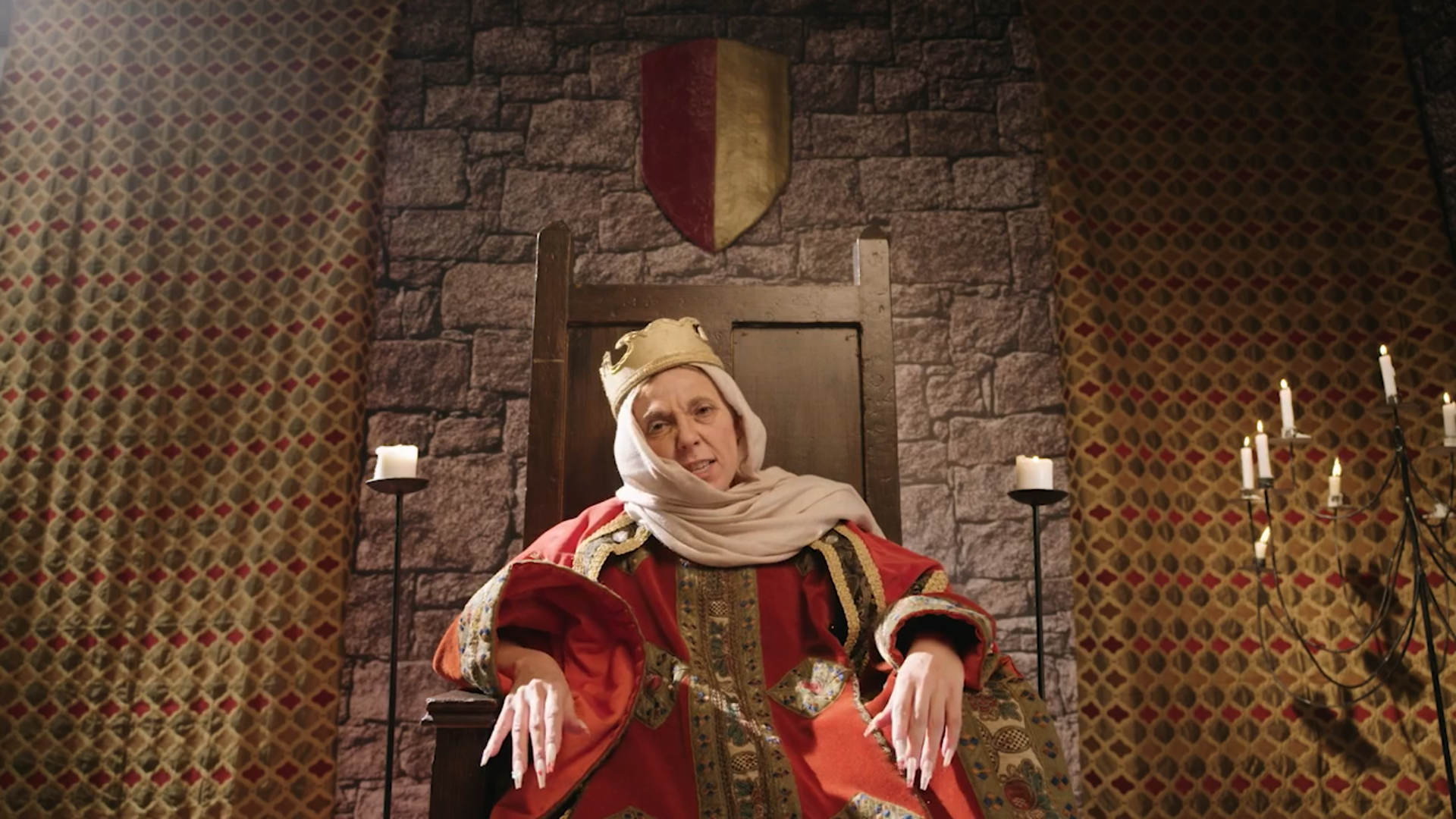 L'actriu Judit Martín caracteritzada com a Ermessenda de Carcassona.