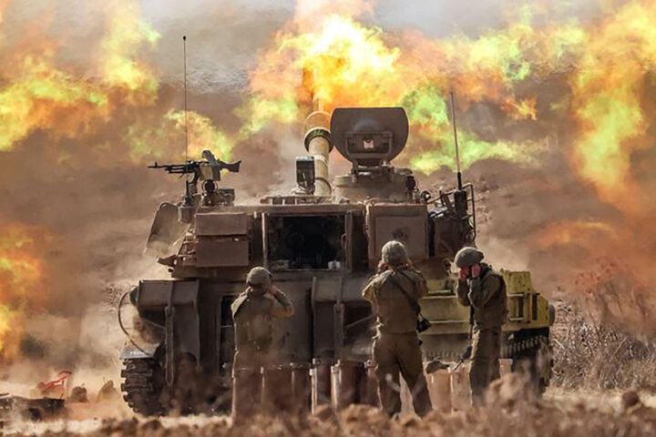 Israel fa proves d'armament a Gaza (fotografia: AFP).