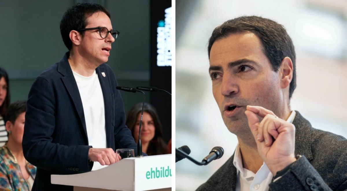 Pello Otxandiano i Imanol Pradales, en actes dels partits respectius (fotografies: EFE).