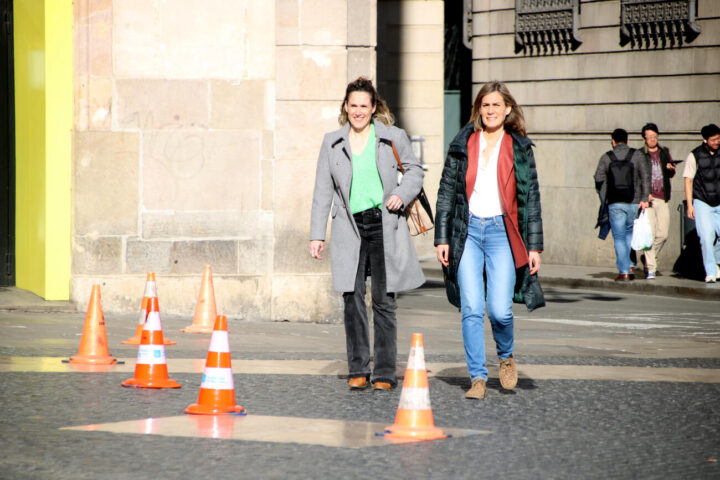 La líder d'En Comú Podem, Jéssica Albiach, abans d'entrar al Palau de la Generalitat (Fotografia: ACN)