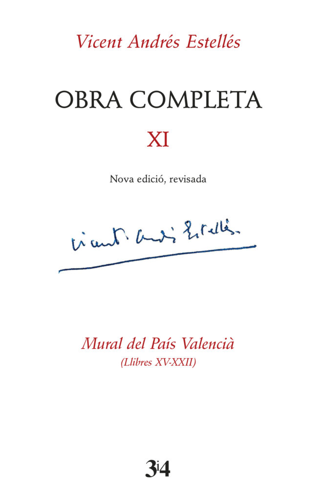 Coberta de l'onzè volum de l''Obra completa' de Vicent Andrés Estellés.