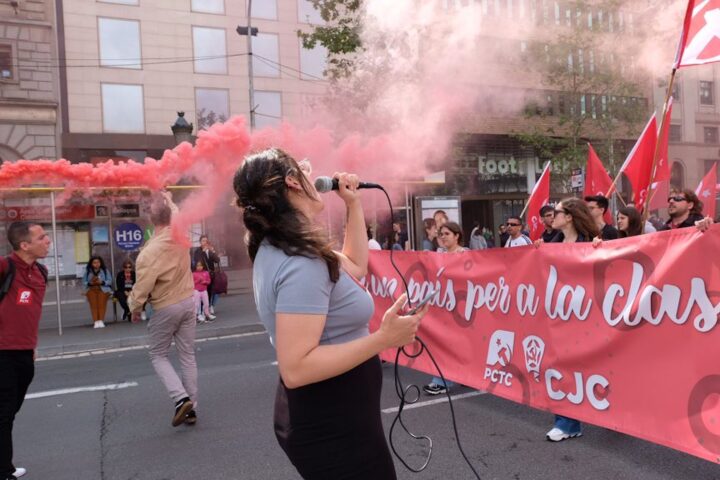 Imatge d'arxiu d'una manifestació del Partit Comunista dels Treballadors de Catalunya (fotografia: @PCTC_).