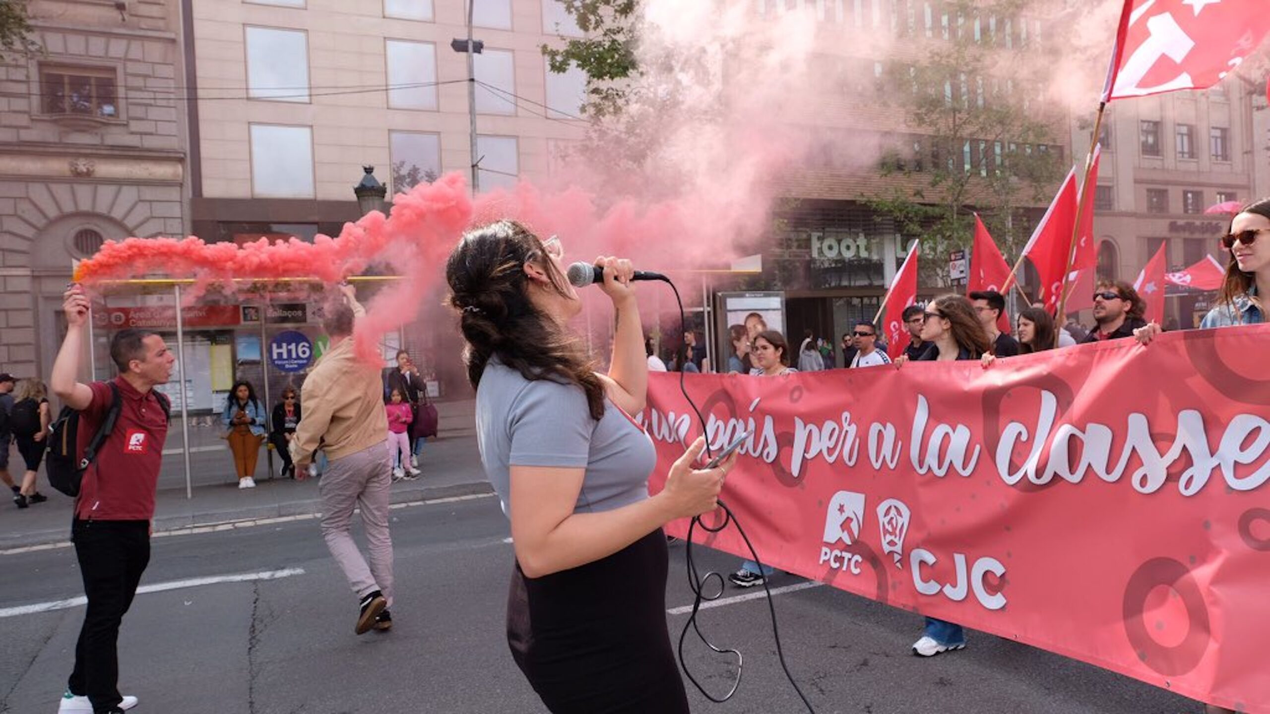 Imatge d'arxiu d'una manifestació del Partit Comunista dels Treballadors de Catalunya (fotografia: @PCTC_).