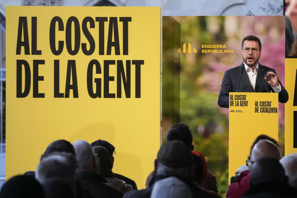 Acte eleccions catalanes 2024 d'ERC Pere Aragonès per les eleccions catalanes del 2024.