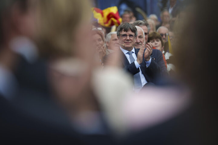 Carles Puigdemont, a Elna (fotografia: EFE).