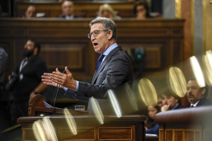 El líder del PP, Alberto Núñez Feijóo, en una imatge d'arxiu (fotografia: EFE/JJ Guillen)