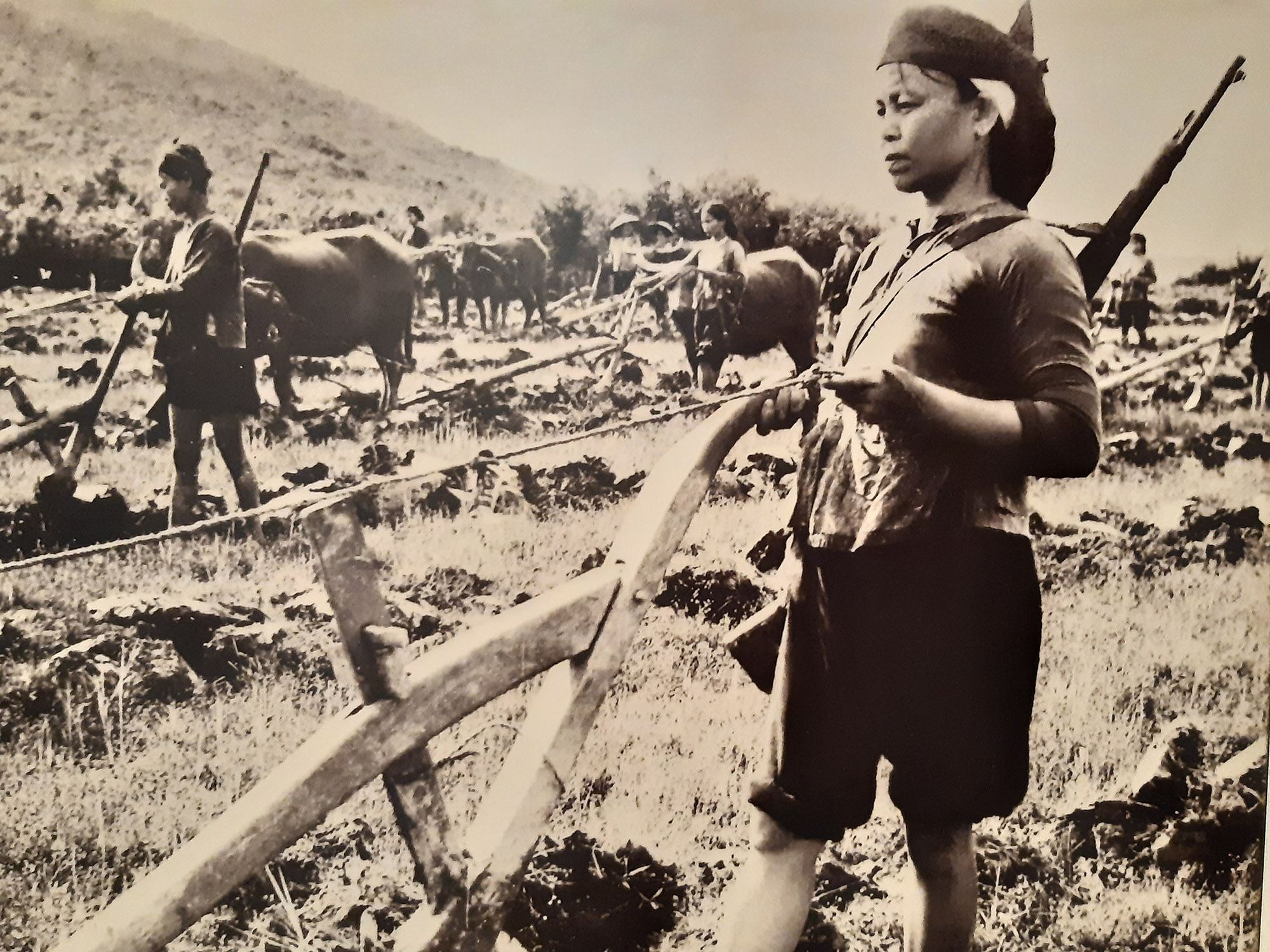 Camperoles i milicianes. Museu de la Dona del Vietnam, a Hanoi (fotografia: Xavier Montanyà).