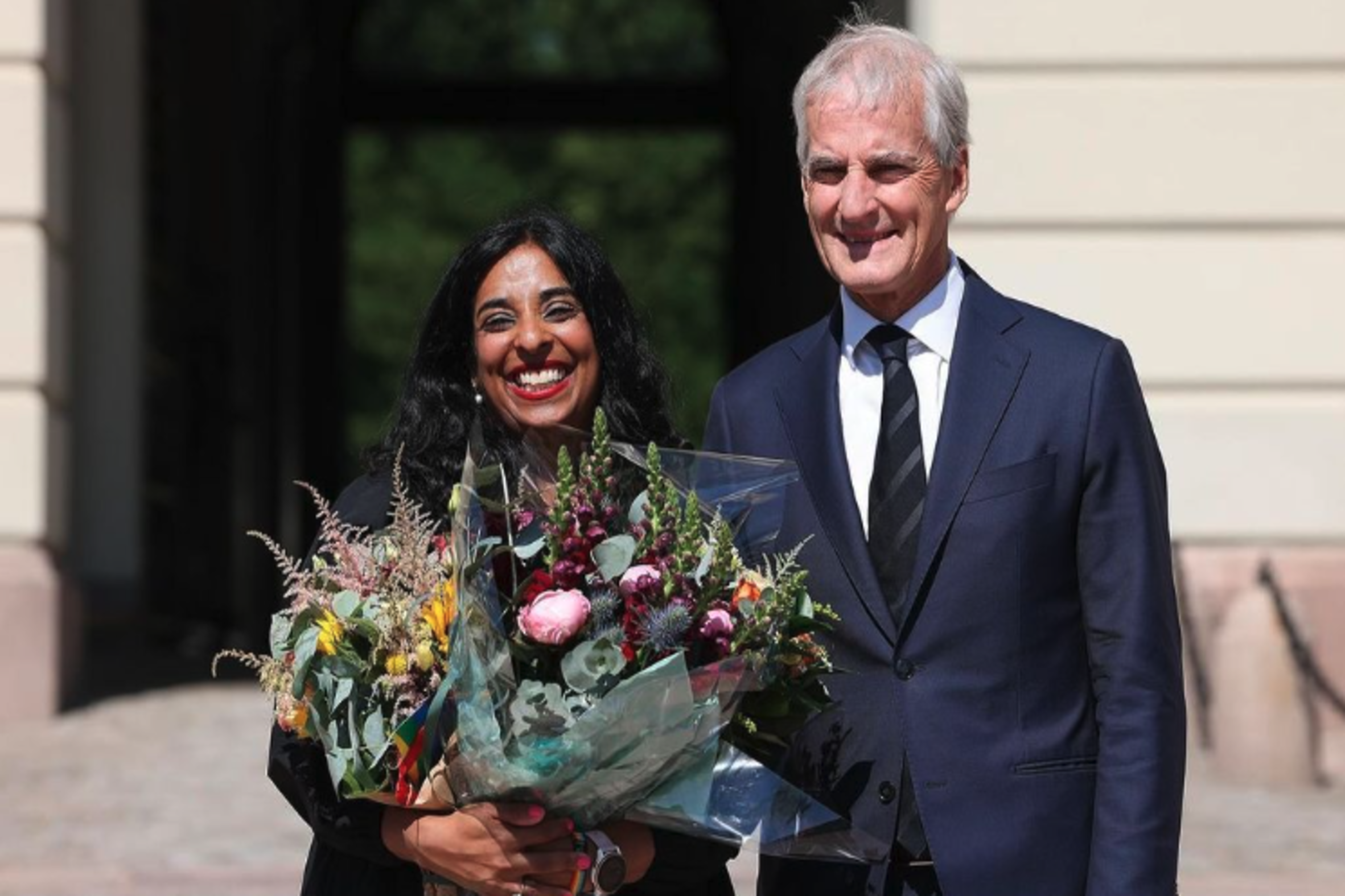 La de Cultura i Igualtat noruega, Lubna Jaffery, i el primer ministre, Jonas Gahr Støre