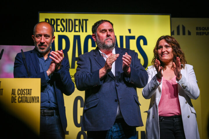 Un moment de l'acte a Manresa (fotografia: Esquerra Republicana / Paula Roque).