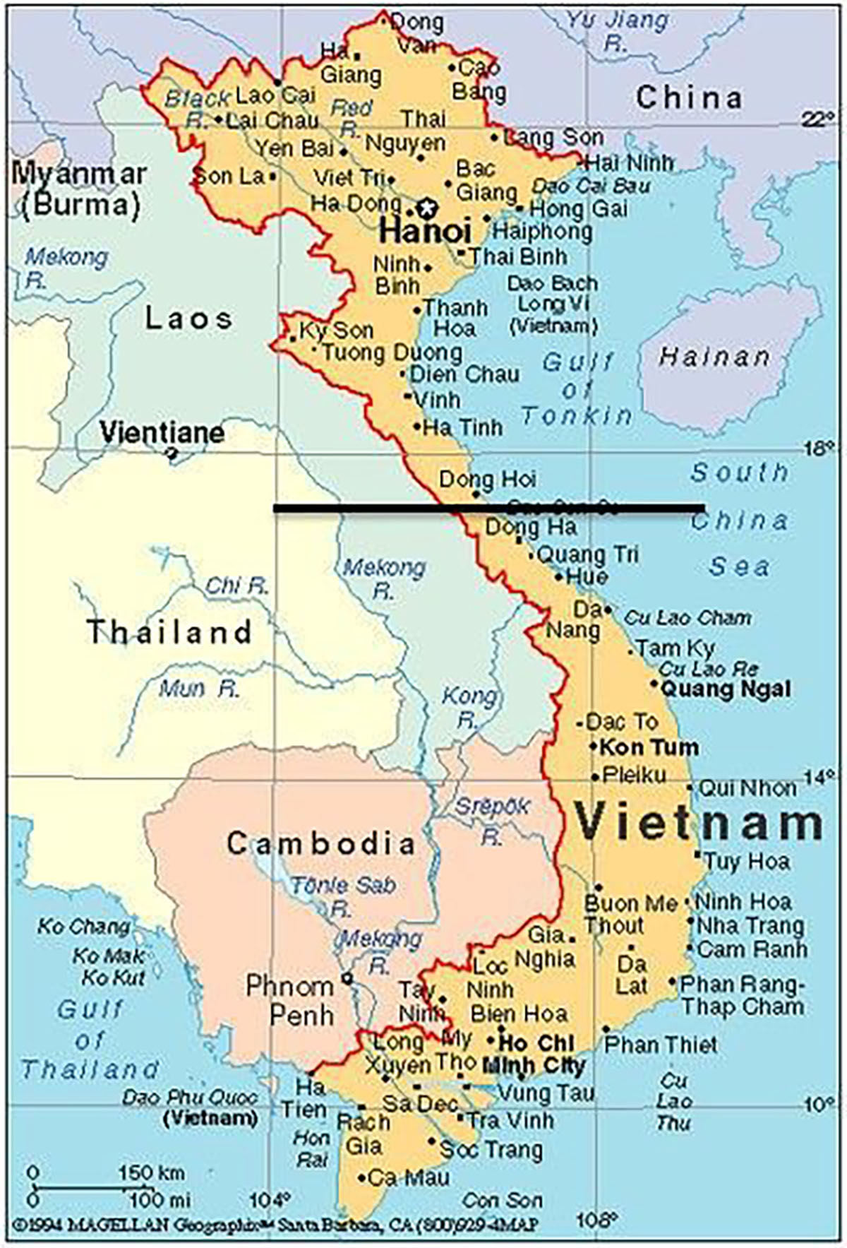 El Vietnam, dividit en dos pel paral·lel 17 (fotografia: arxiu).