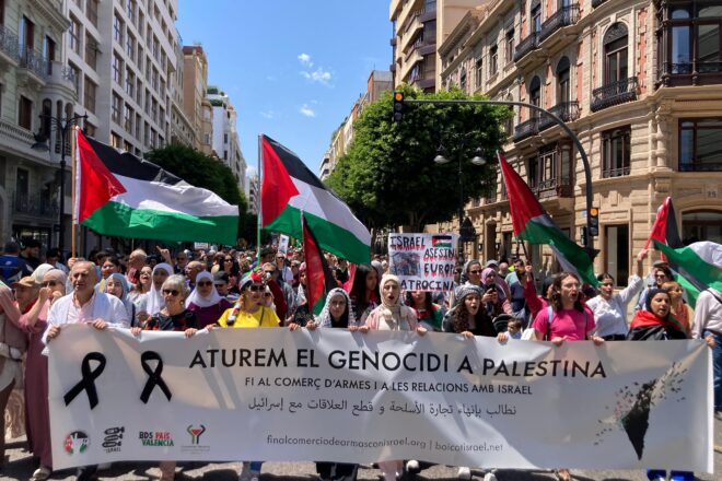 Nova manifestació a València en suport al poble palestí