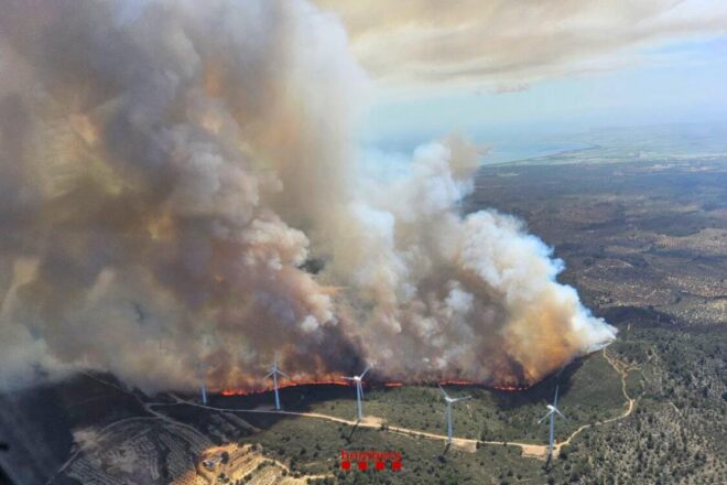 L’incendi del coll de l’Alba de Tortosa ha afectat una superfície de setanta hectàrees