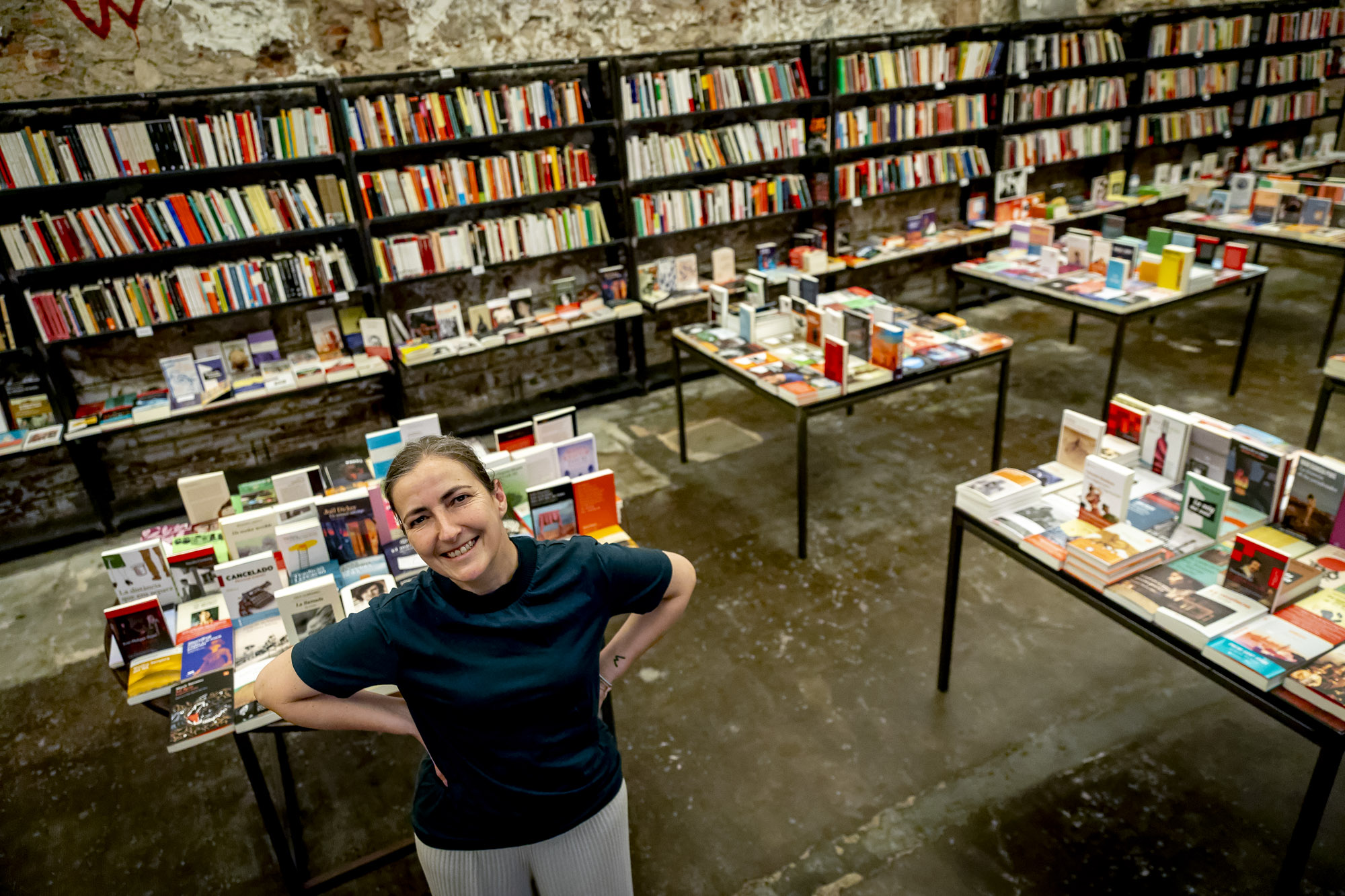 Isabel Sucunza, a la llibreria Calders (fotografia: Albert Salamé).