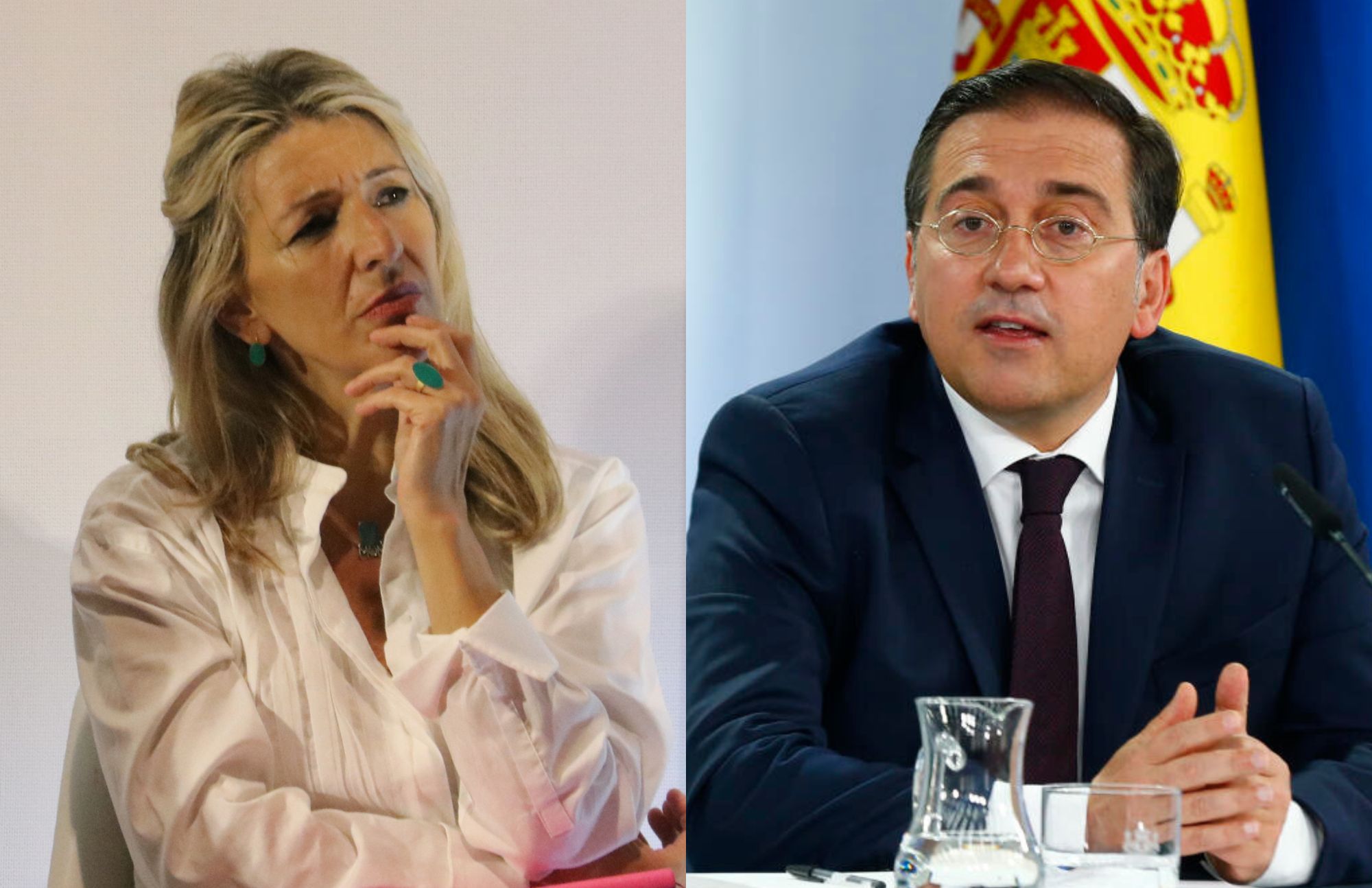 Yolanda Díaz i José Manuel Albares, en unes imatges d'arxiu.