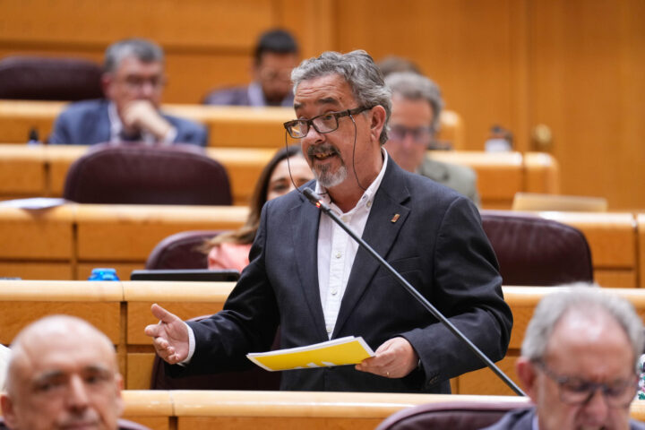El senador d'ERC Josep Maria Reniu, durant la sessió al senat