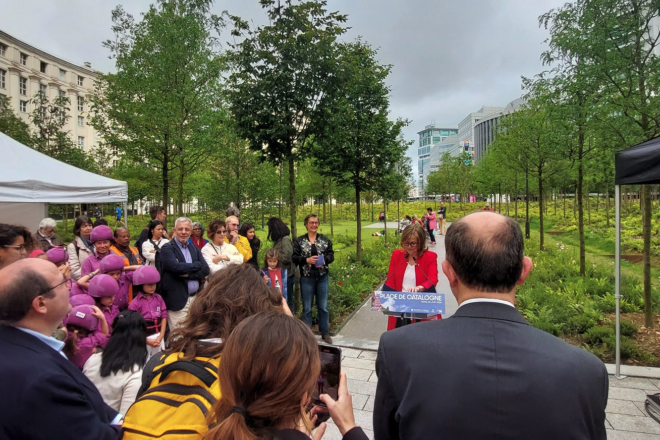 Inauguren la nova plaça de Catalunya, el primer bosc urbà de París