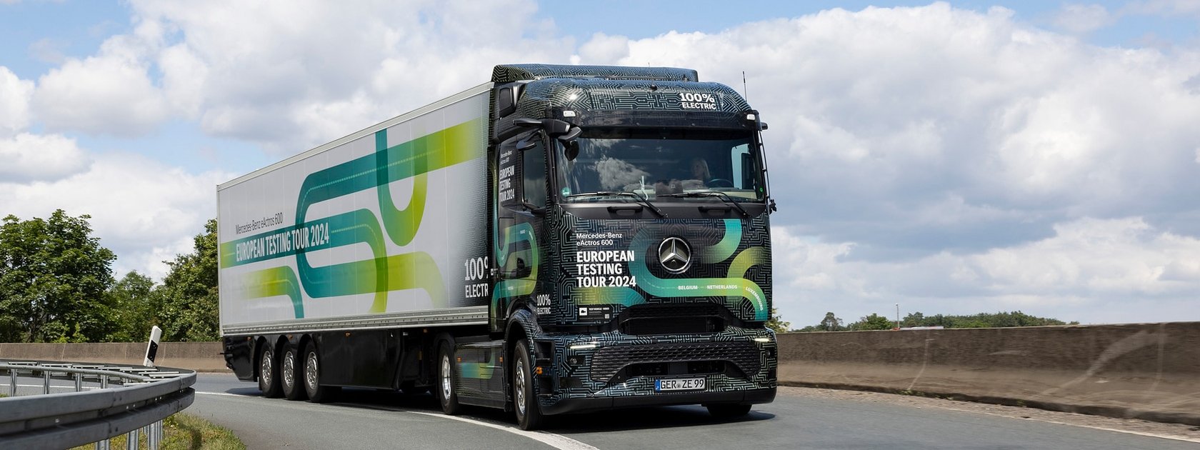 Mercedes-Benz va de punta a punta d’Europa amb el seu nou camió elèctric per a grans recorreguts (imatge: Mercedes-Benz).
