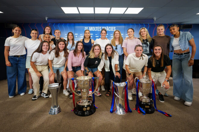 Una emocionada Mariona Caldentey s’acomiada del Barça: “He plorat molt perquè aquí sóc molt feliç”