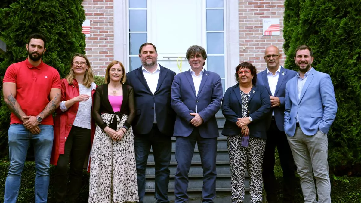 Junqueras i Puigdemont durant una reunió anterior a la Casa de la República (Fotografia ACN)
