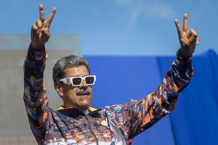 Nicolás Maduro en un acte electoral a Caracas (fotografia: Miguel Gutiérrez).