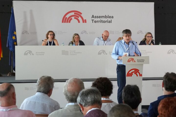 Puigdemont, en un moment del discurs (fotografia: Consell de la República).