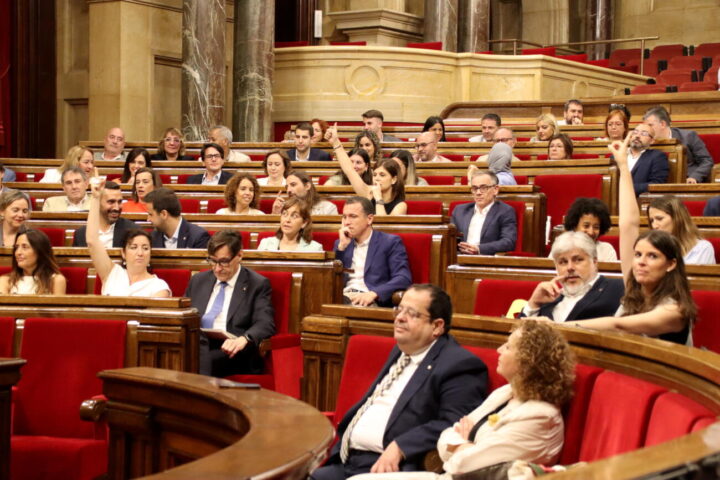 Els diputats voten la tramitació per lectura única de la reforma del reglament del parlament (Fotografia: ACN)