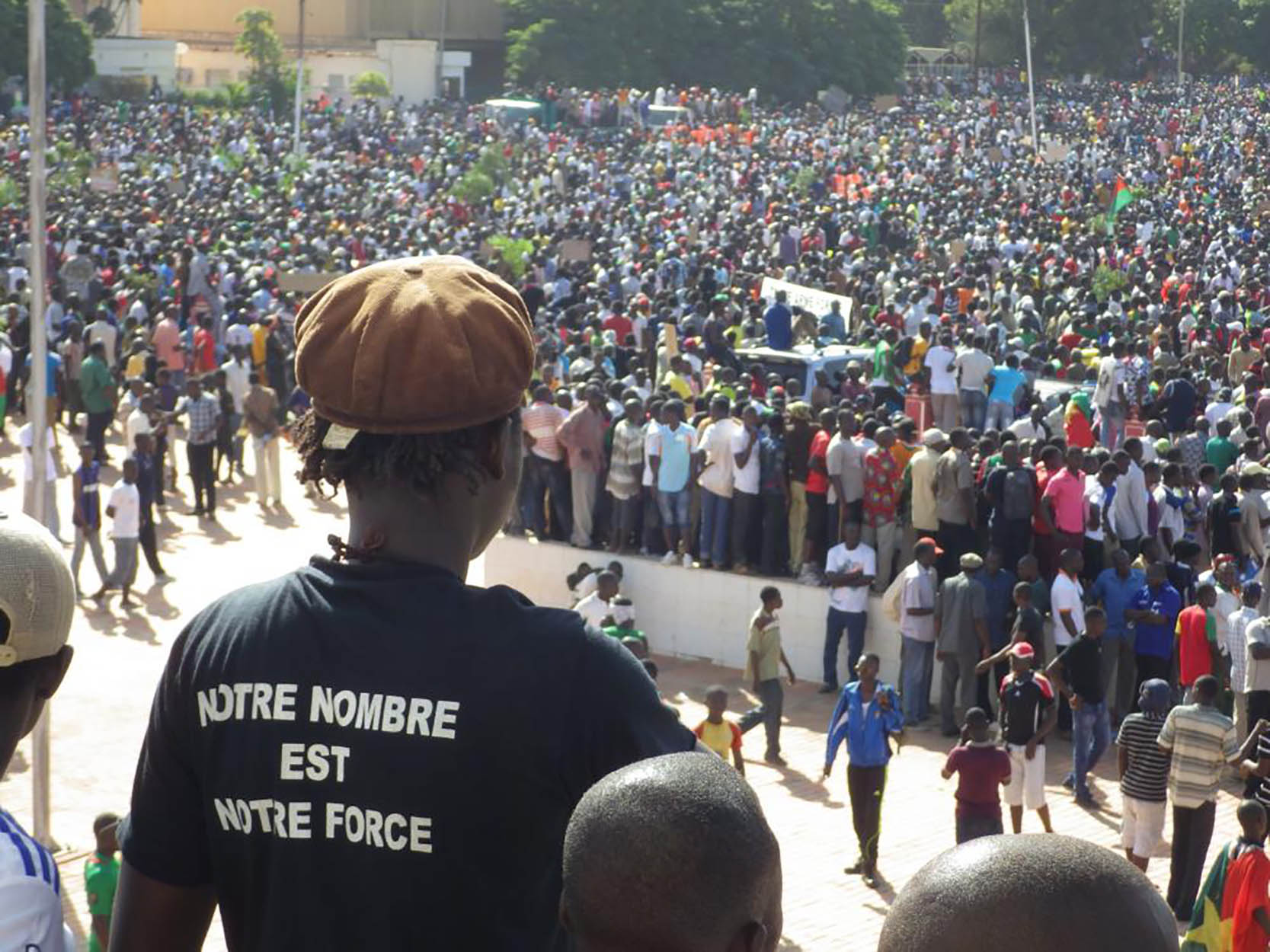 Plaça de la Revolució d'Ouagadougou, l'octubre del 2014.