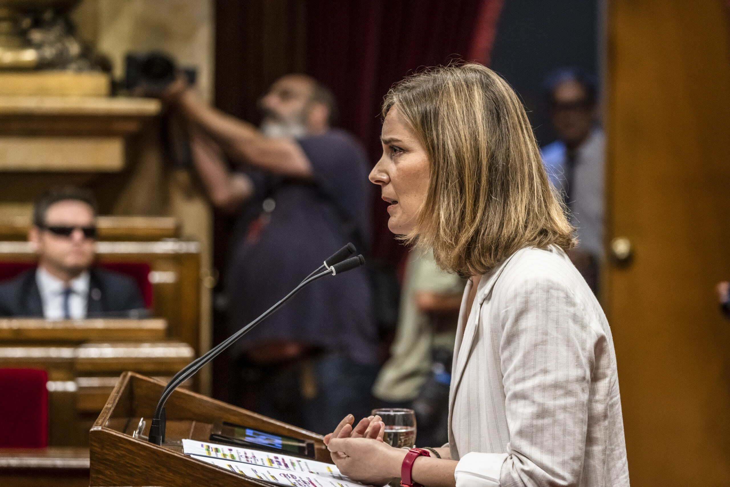 Jèssica Albiach (Comuns) en una sessió del Parlament de Catalunya.