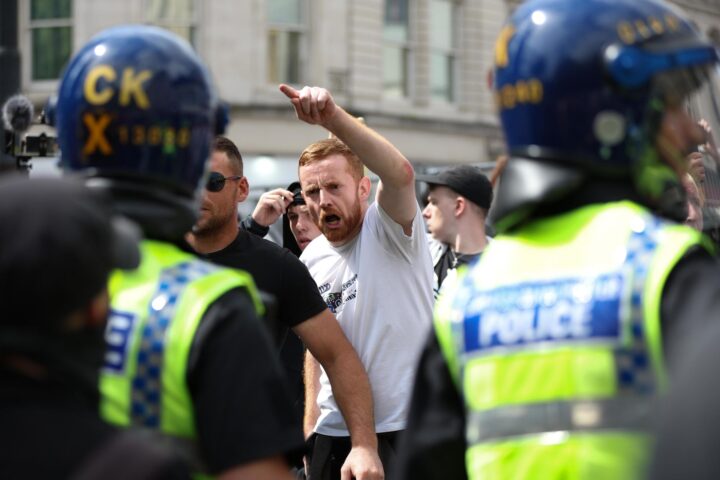 Un moment de la manifestació de Manchester.