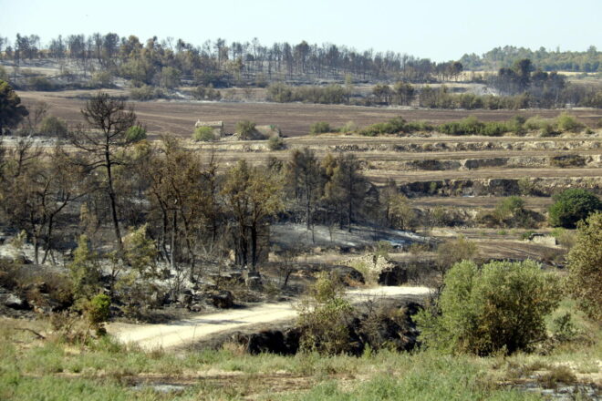 Els bombers apaguen l’incendi de Ciutadilla després d’una nova revifada