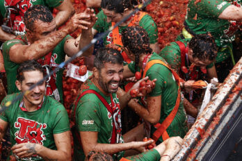 Carlos Mazón, ahir a la Tomatina de Bunyol.