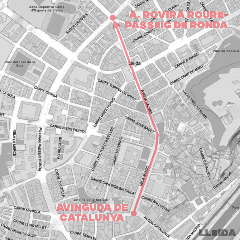 Mapa de la manifestació a Lleida durant la Diada 2024